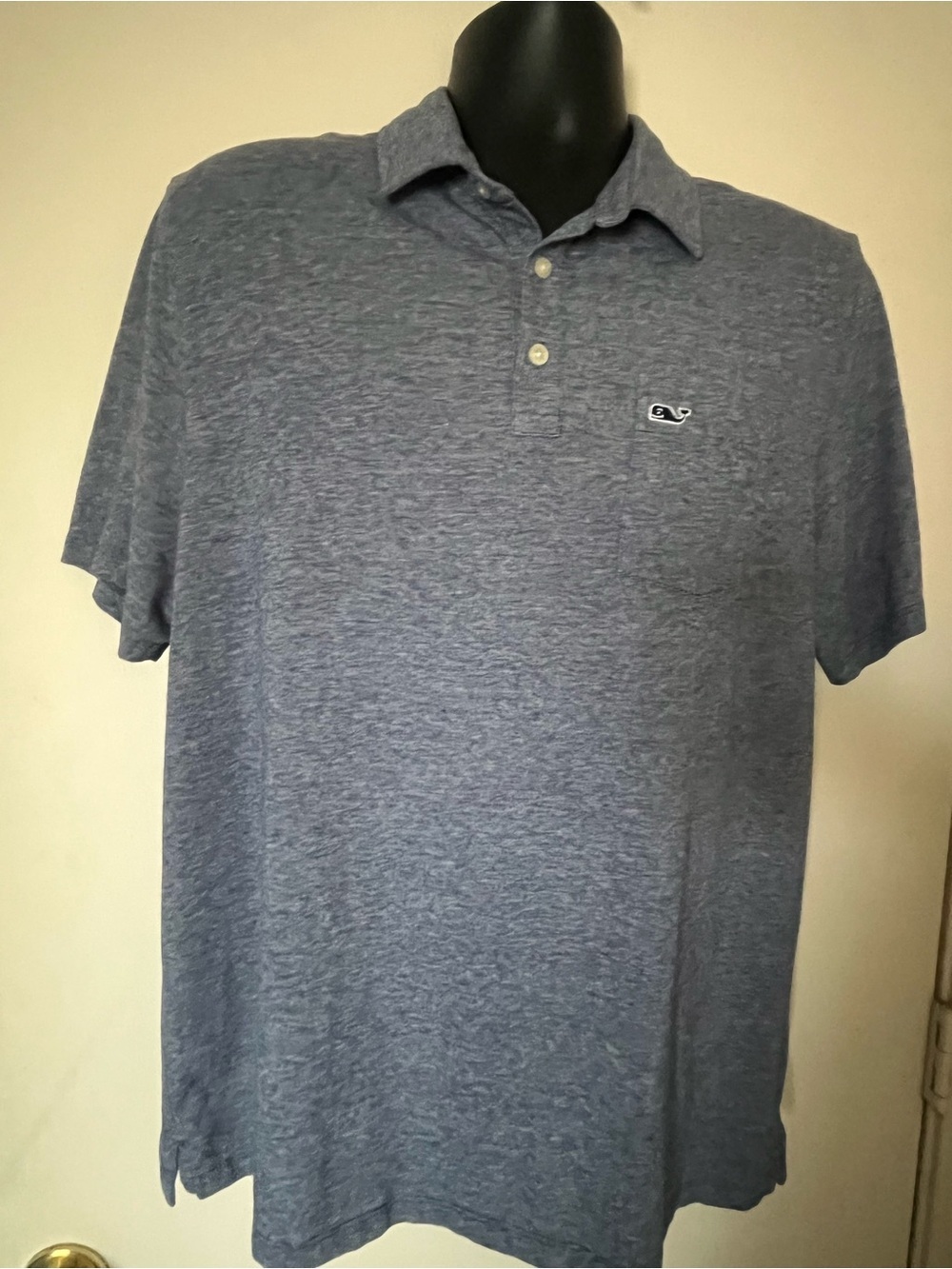 Vineyard Vines Heathered Slate Blue Polo